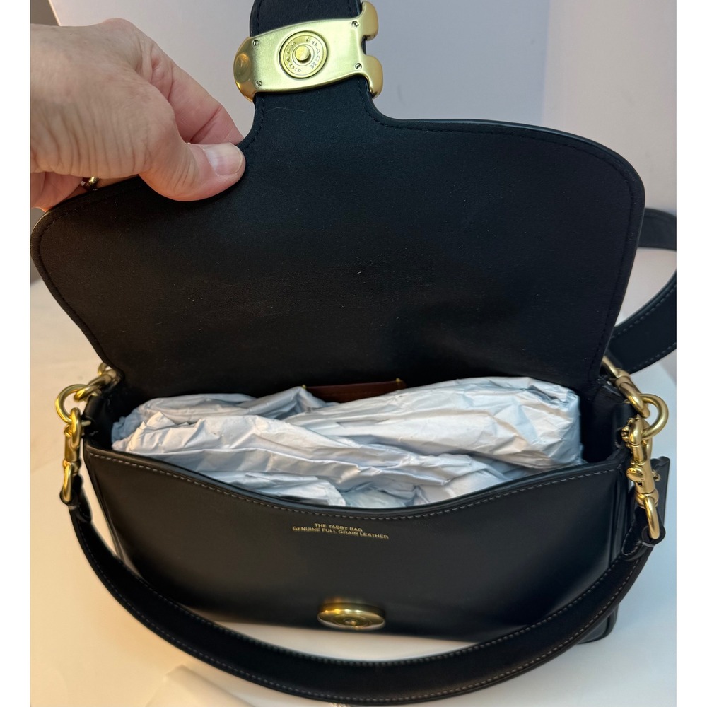 Coach Black Shoulder Bag with Gold Accents - Picture 15 of 15